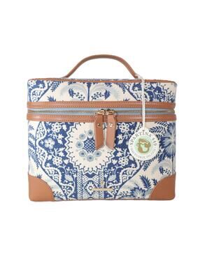 Spartina 449 Travel Accessory Train Case - Peeples Song Park Palms - Blue - NWT